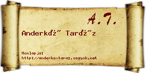 Anderkó Taráz névjegykártya